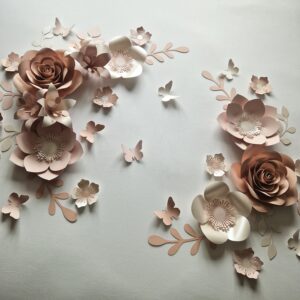 Paper Flowers "AMBER" In Shades of Rose Gold