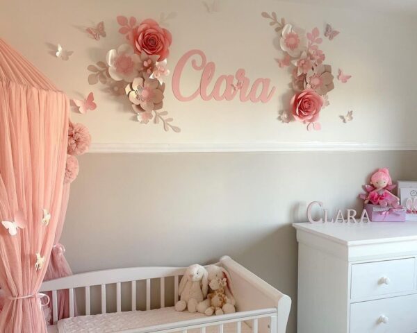 Baby Dream - pastel paper flower display for nurseries and baby showers.