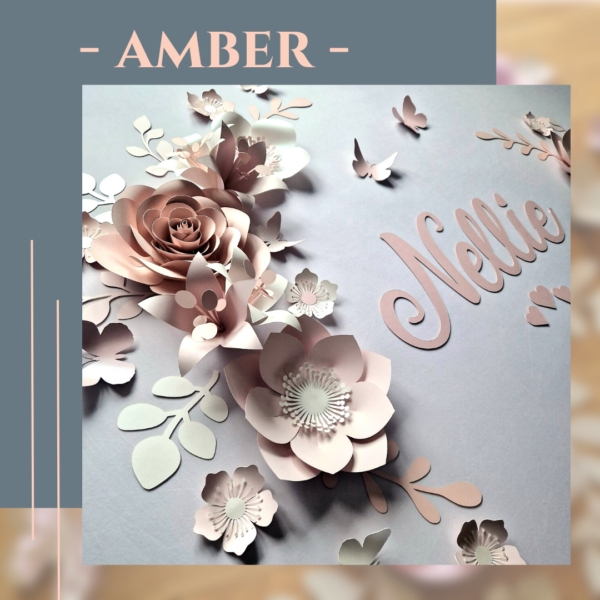 AMBER wall flowers in shades of rose gold