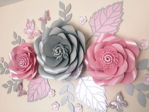 Silver Grey & Pastel Pink